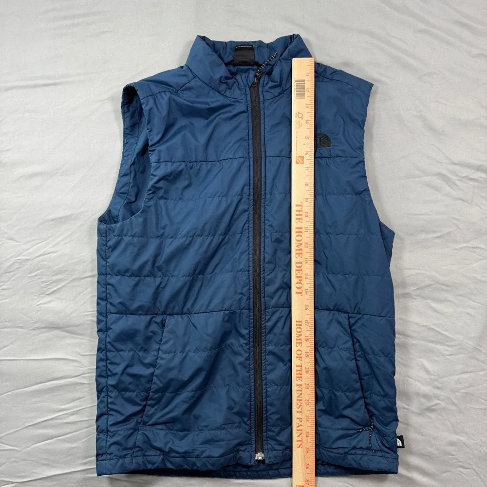 The North Face Mens Tamburello Puffer Vest Blue Full Zip Quilted Sz S Insulated